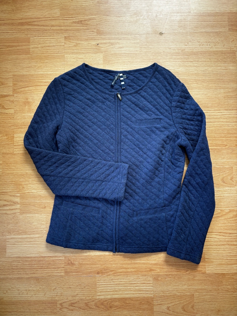 Saint James Mademoiselle quilted blazer jacket navy XS prep classic career fall